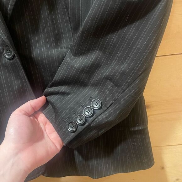 Ann Taylor Womens Black and Blue Pin Stripe Blazer - Picture 4 of 7
